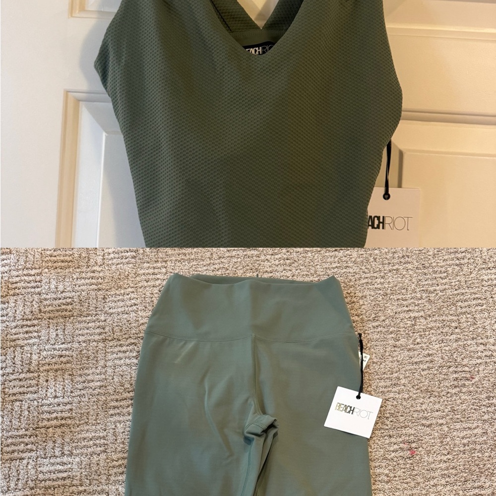 Beach Riot Olive Textured Activewear Set